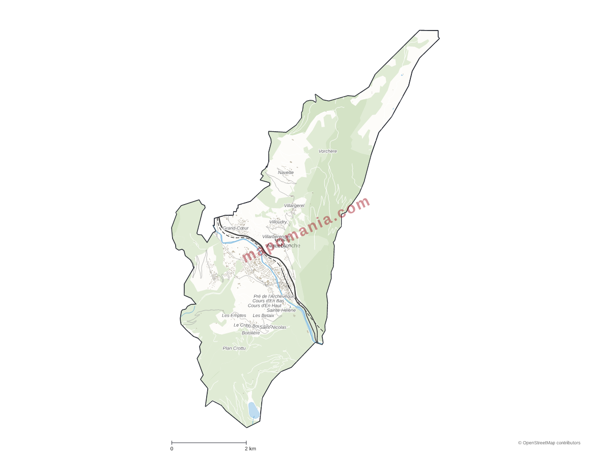 Carte de Grand-Aigueblanche à personnaliser