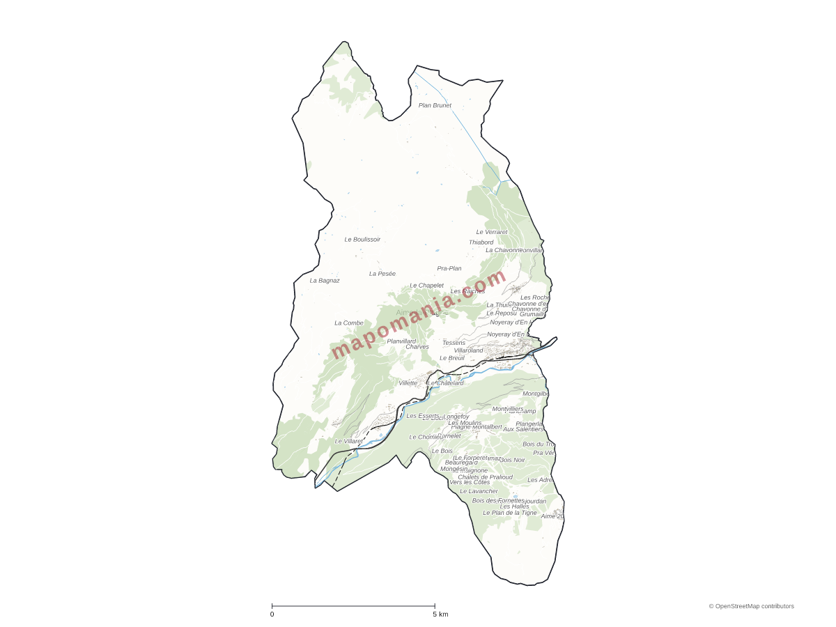 Carte de Aime-la-Plagne à personnaliser