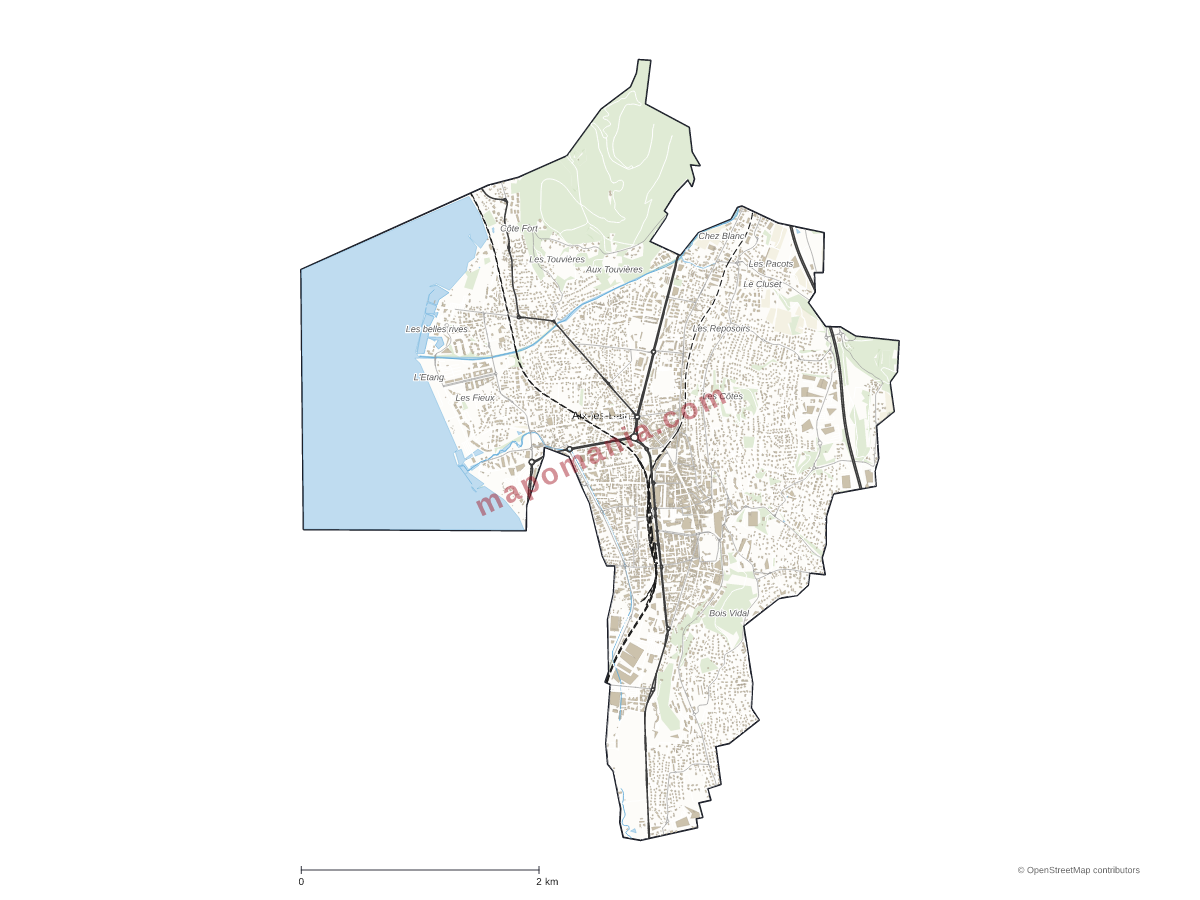 Carte de Aix-les-Bains à personnaliser