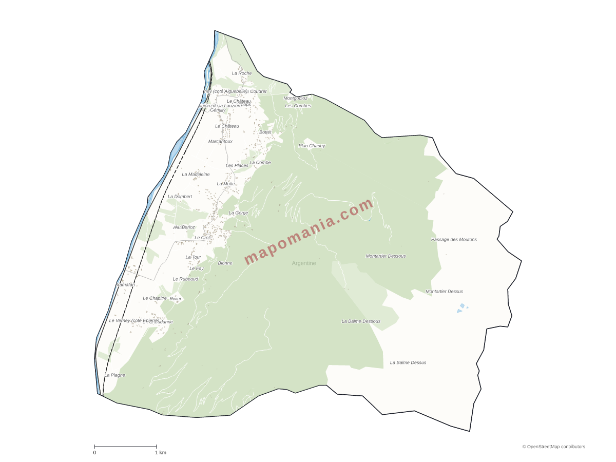 Carte de Argentine à personnaliser