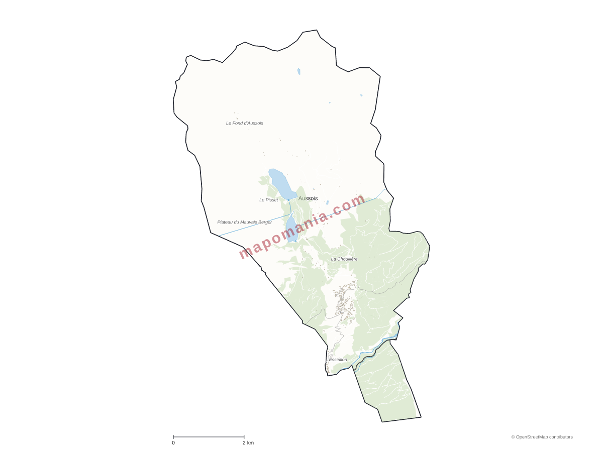 Carte de Aussois à personnaliser