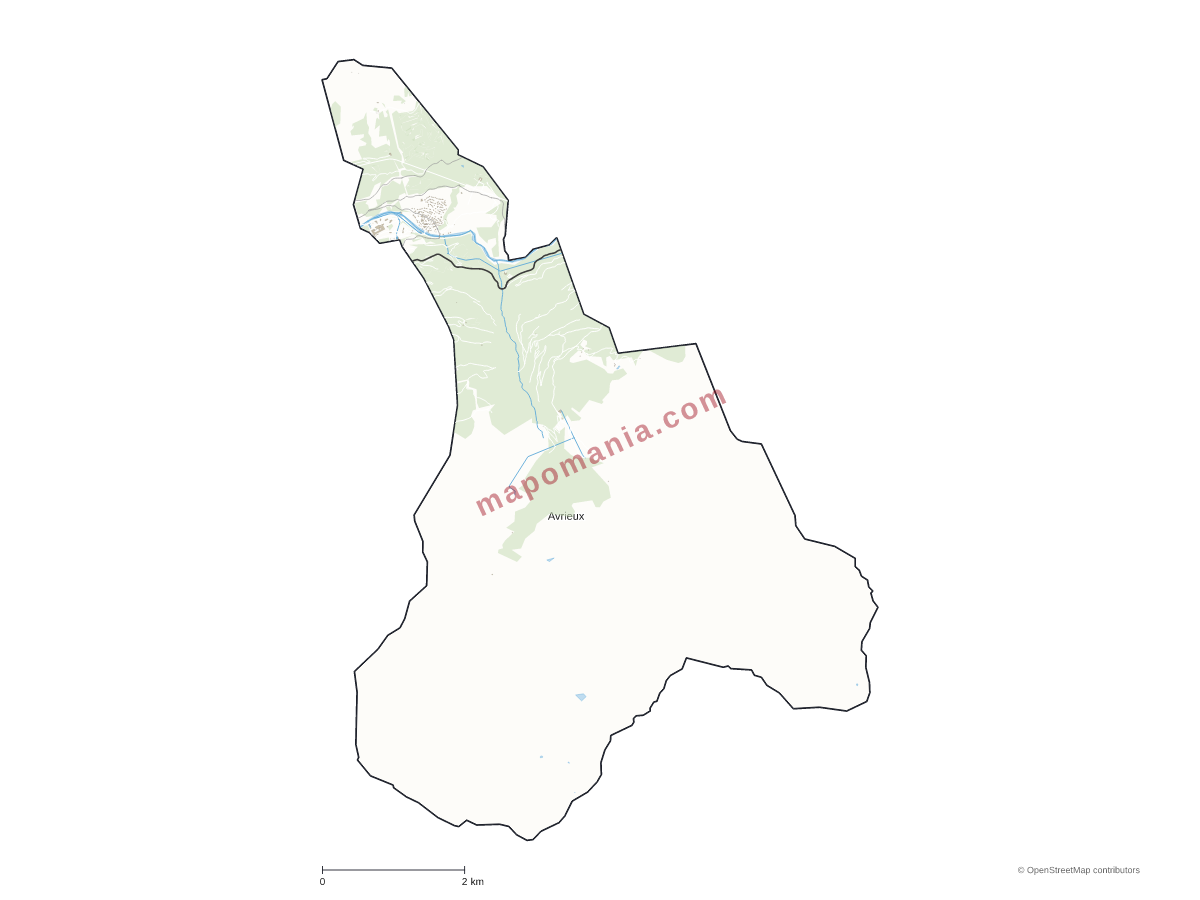 Carte de Avrieux à personnaliser