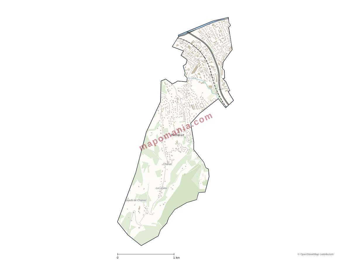 Carte de Barberaz à personnaliser