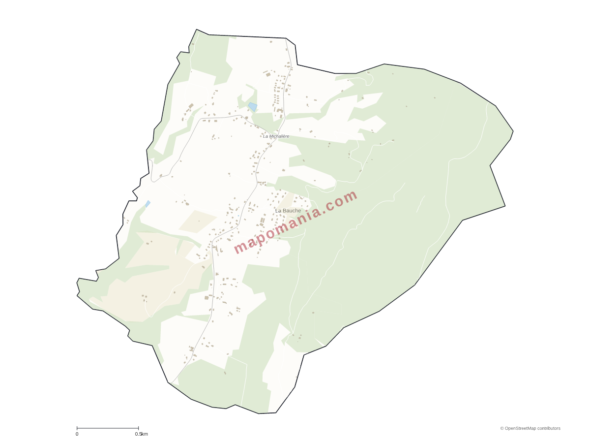 Carte de La Bauche à personnaliser