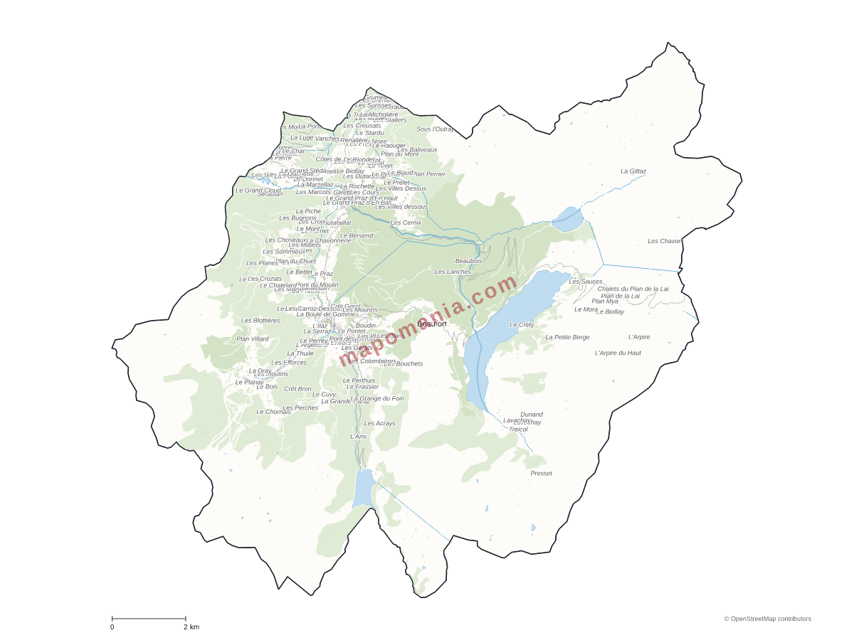 Carte de Beaufort à personnaliser
