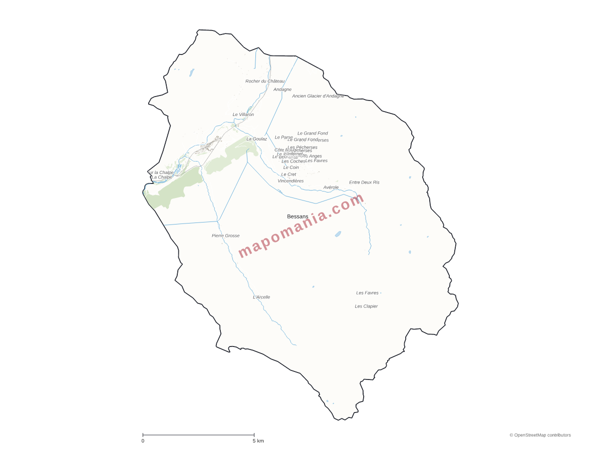 Carte de Bessans à personnaliser