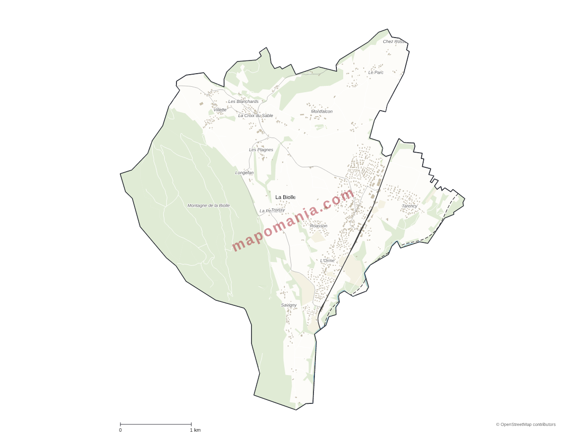 Carte de La Biolle à personnaliser