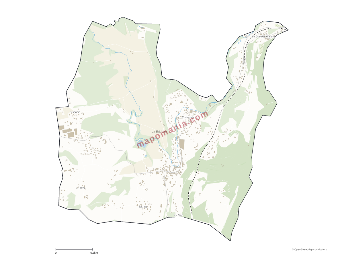 Carte de La Bridoire à personnaliser