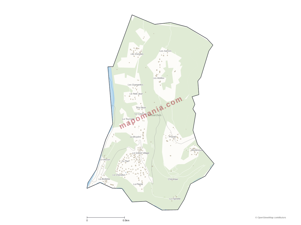 Carte de Césarches à personnaliser