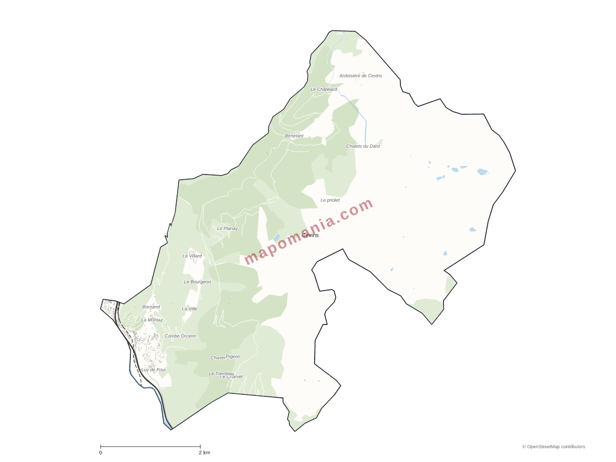 Carte de Cevins à personnaliser