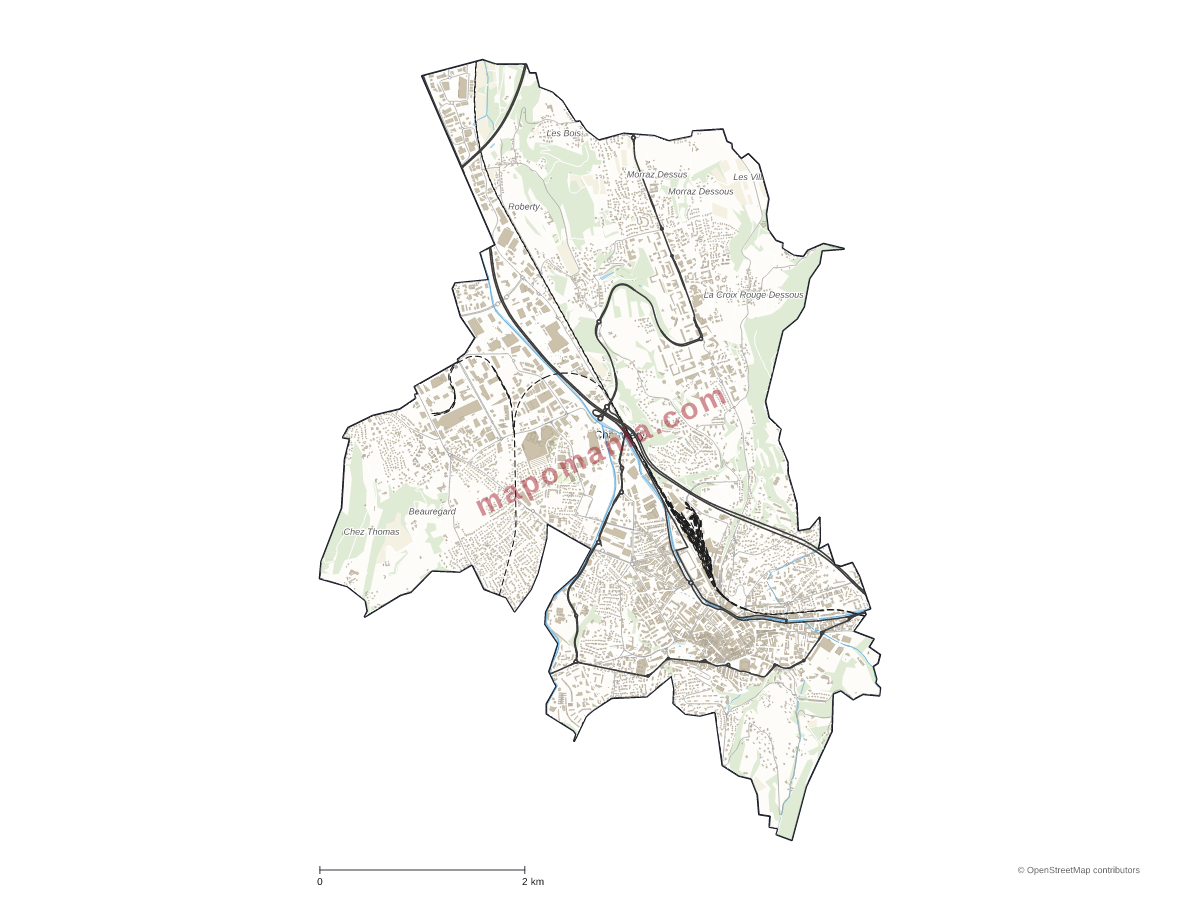 Carte de Chambéry à personnaliser