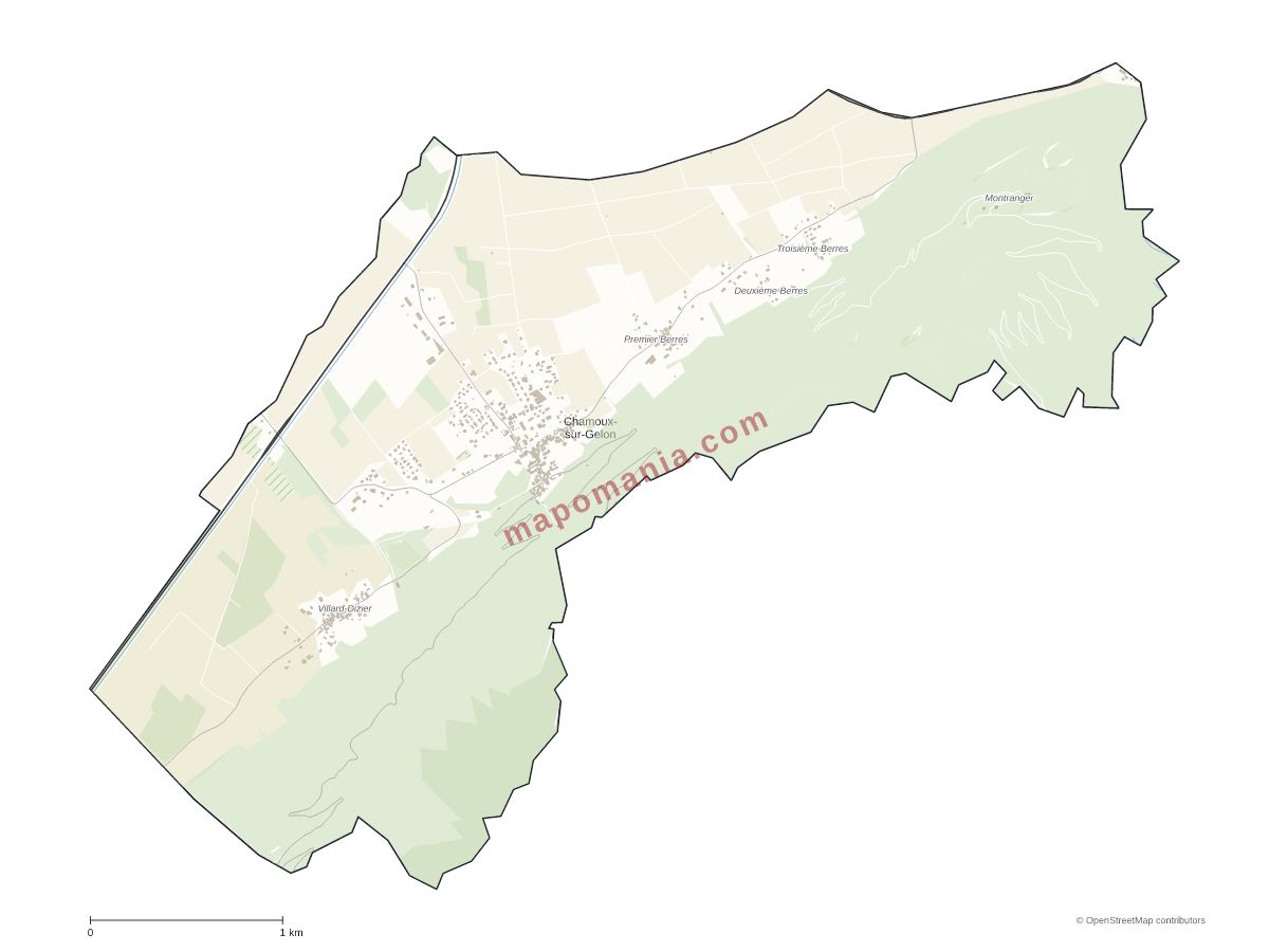 Carte de Chamoux-sur-Gelon à personnaliser