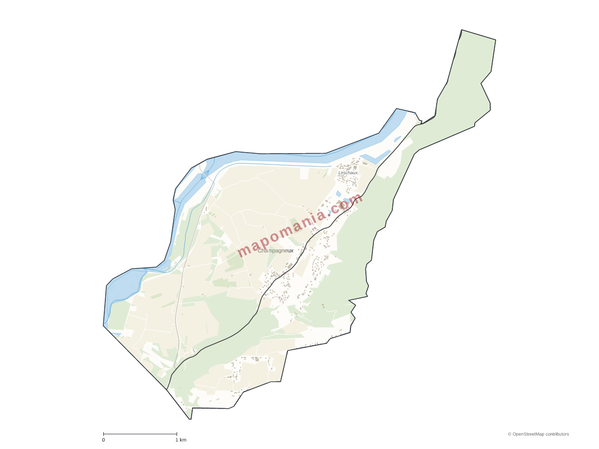 Carte de Champagneux à personnaliser