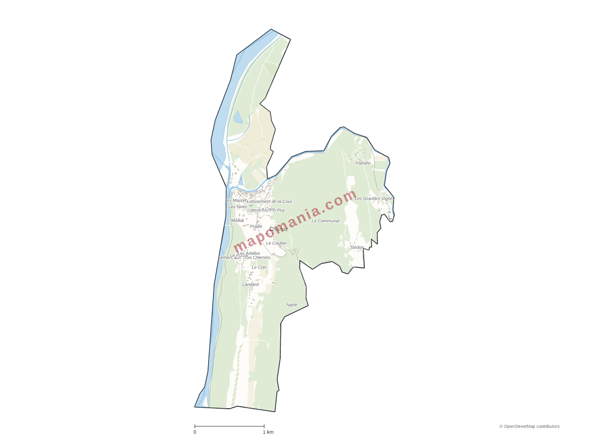 Carte de Chanaz à personnaliser