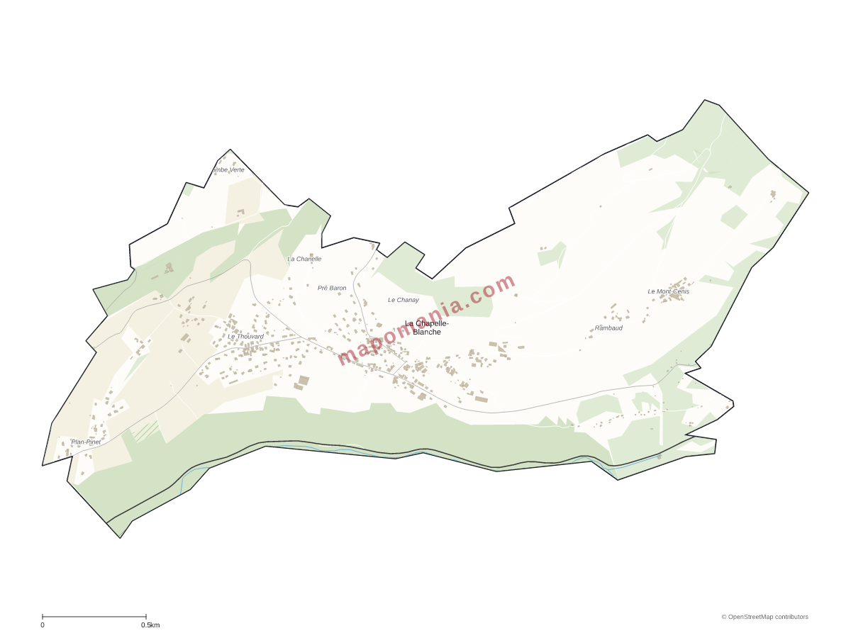 Carte de La Chapelle-Blanche à personnaliser