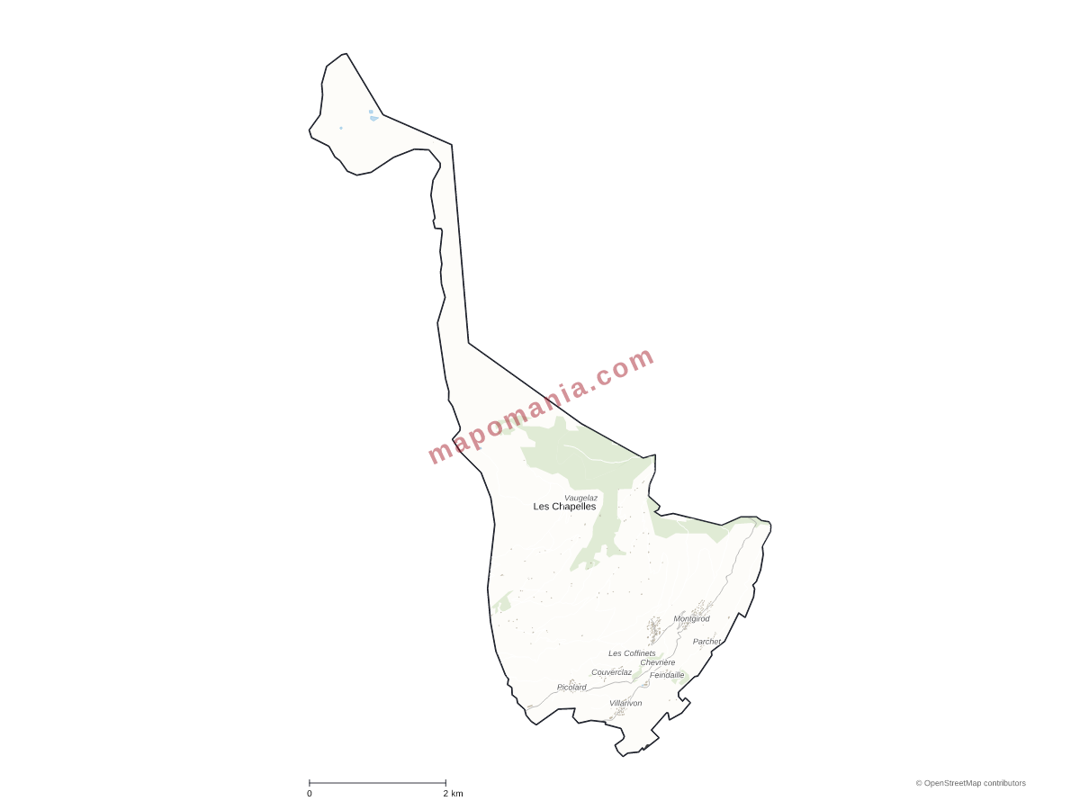 Carte de Les Chapelles à personnaliser