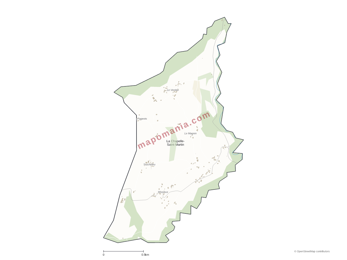 Carte de La Chapelle-Saint-Martin à personnaliser