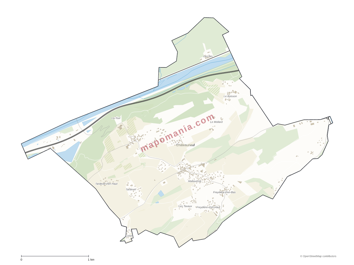 Carte de Châteauneuf à personnaliser