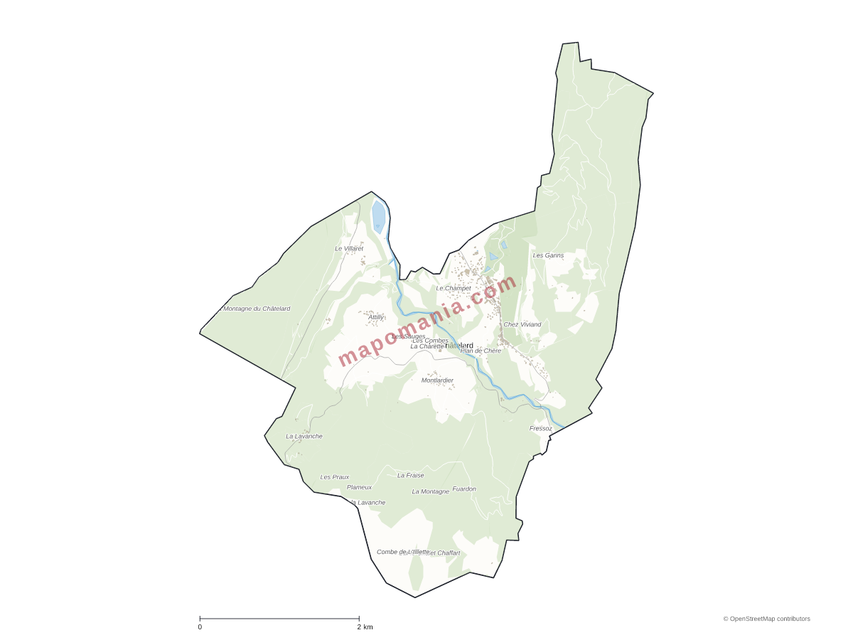 Carte de Le Châtelard à personnaliser