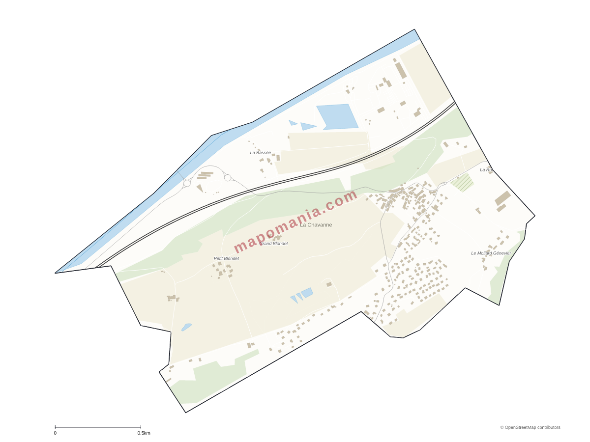 Carte de La Chavanne à personnaliser