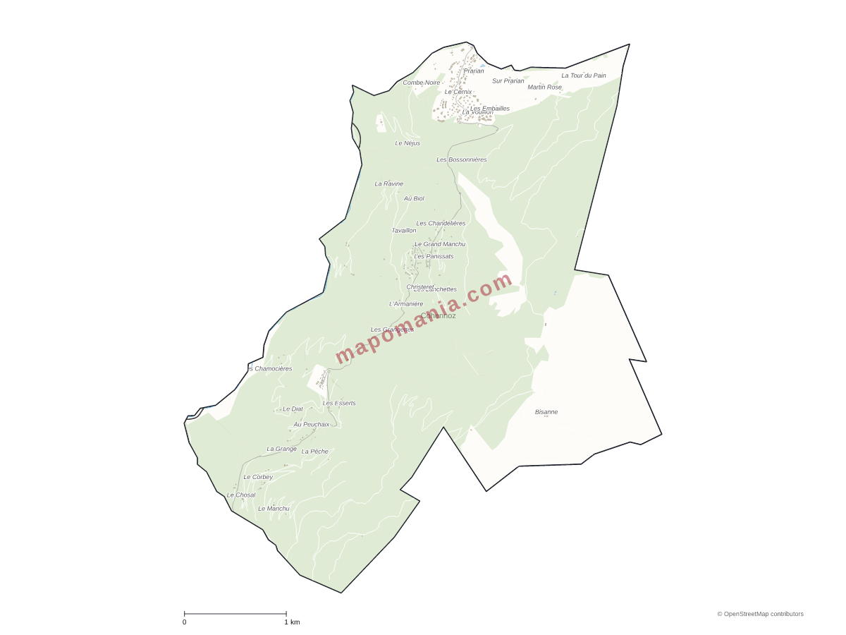 Carte de Cohennoz à personnaliser