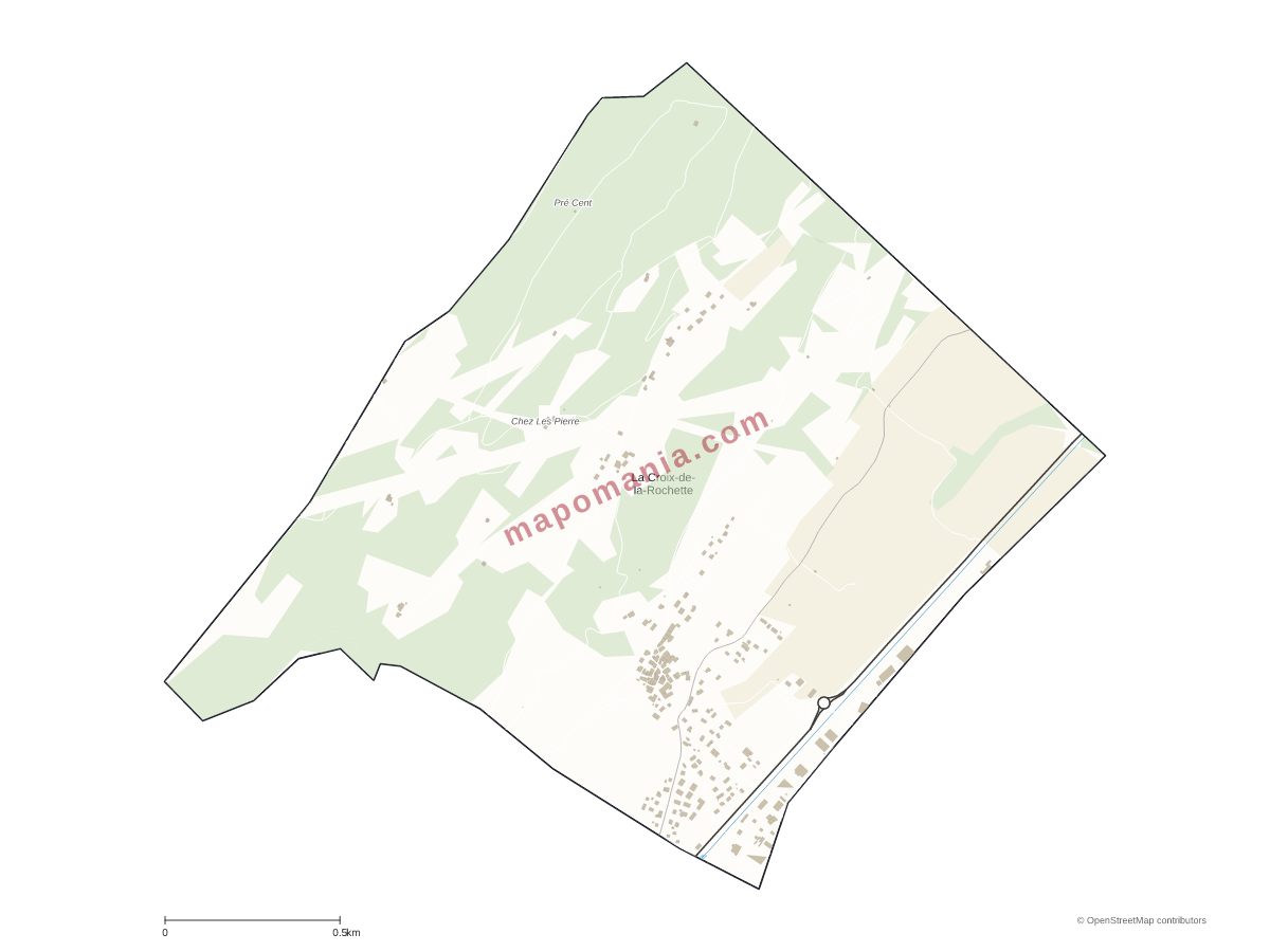 Carte de La Croix-de-la-Rochette à personnaliser