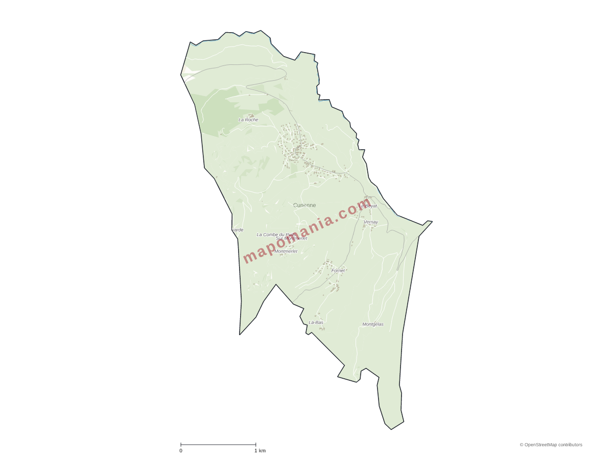 Carte de Curienne à personnaliser