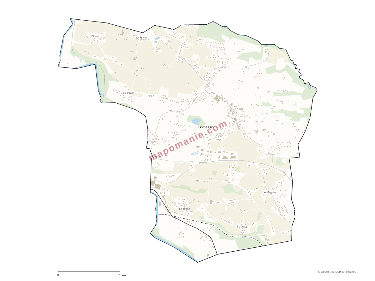 Carte de Domessin à personnaliser