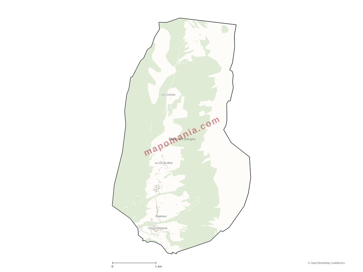 Carte de Doucy-en-Bauges à personnaliser