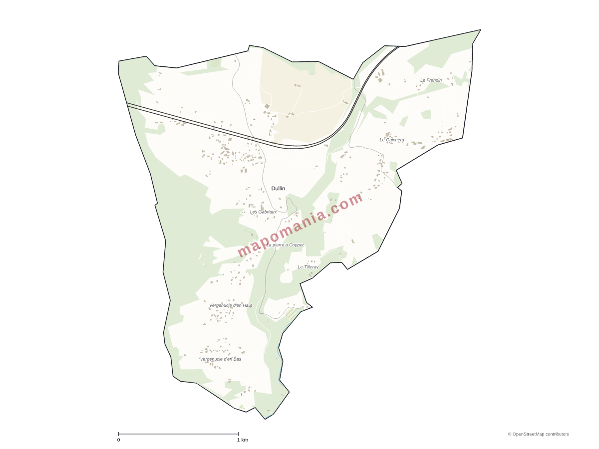 Carte de Dullin à personnaliser