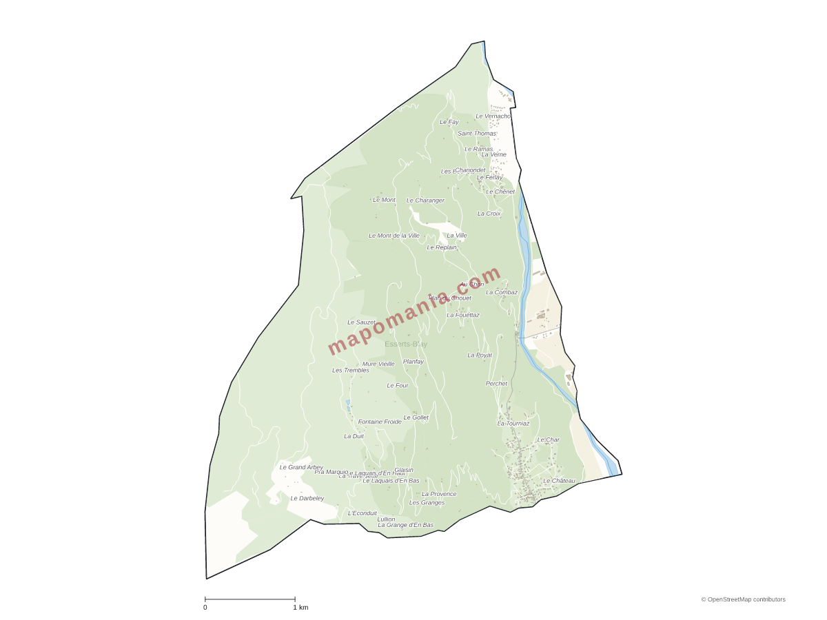 Carte de Esserts-Blay à personnaliser