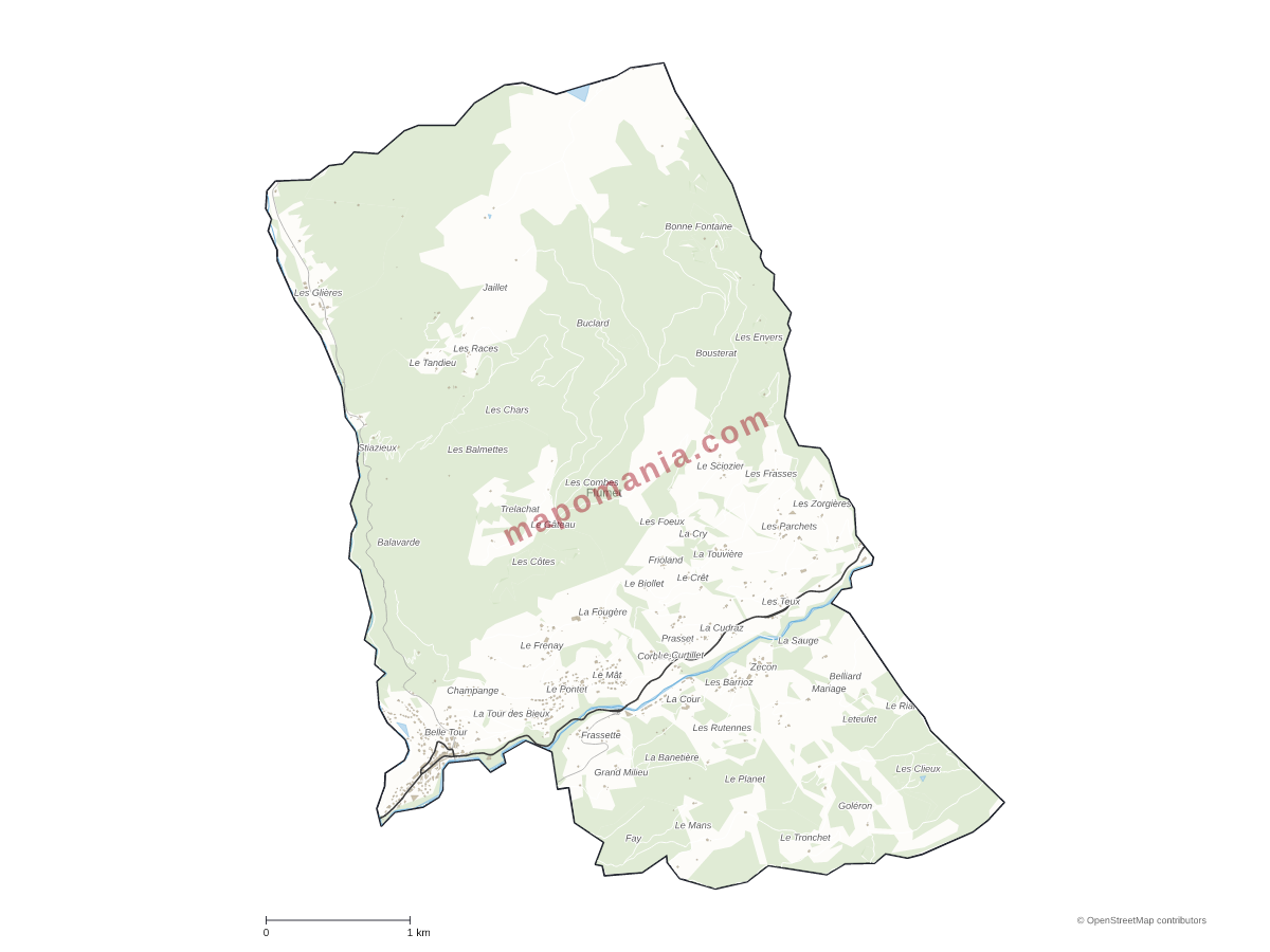 Carte de Flumet à personnaliser
