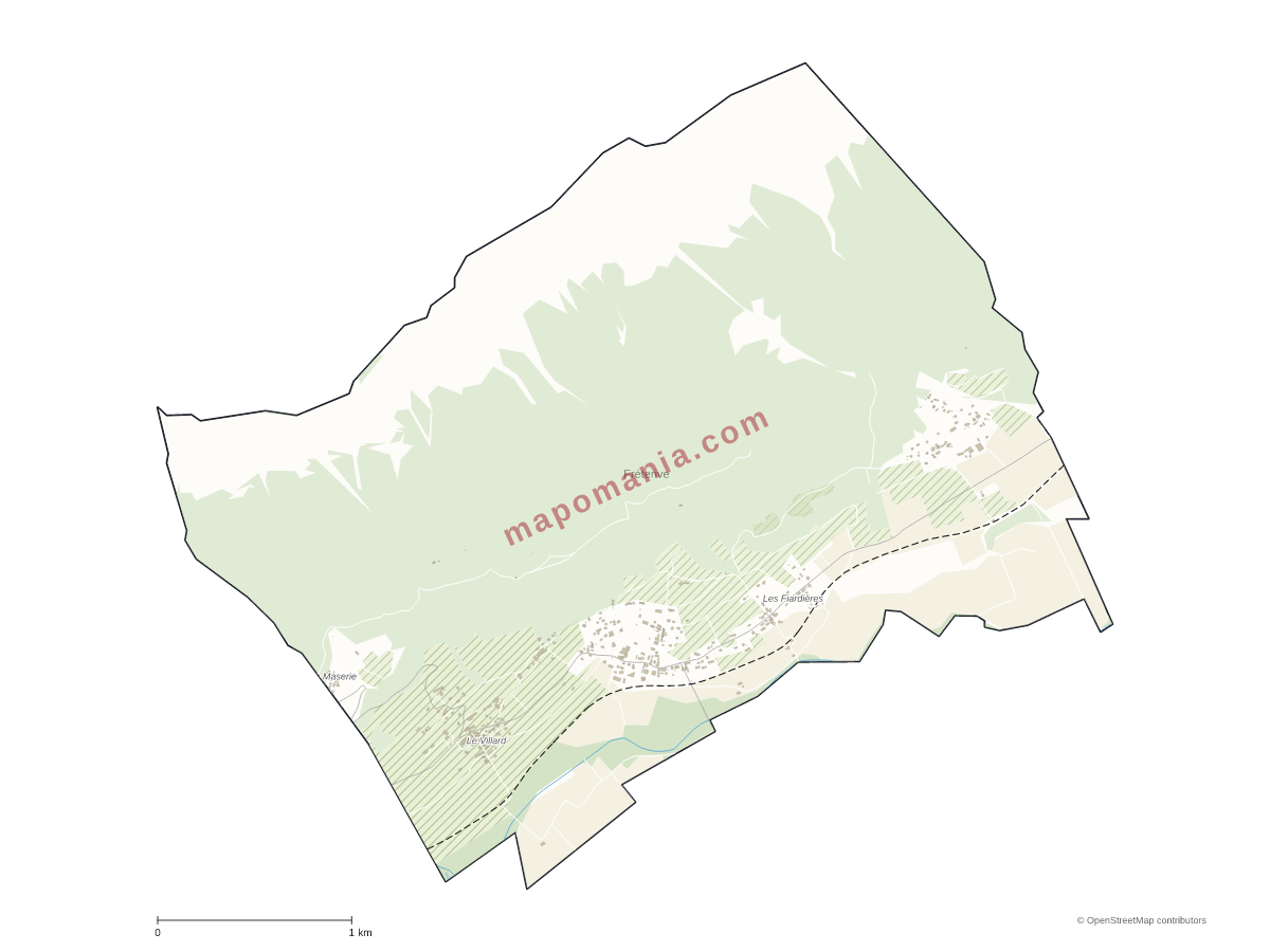 Carte de Fréterive à personnaliser