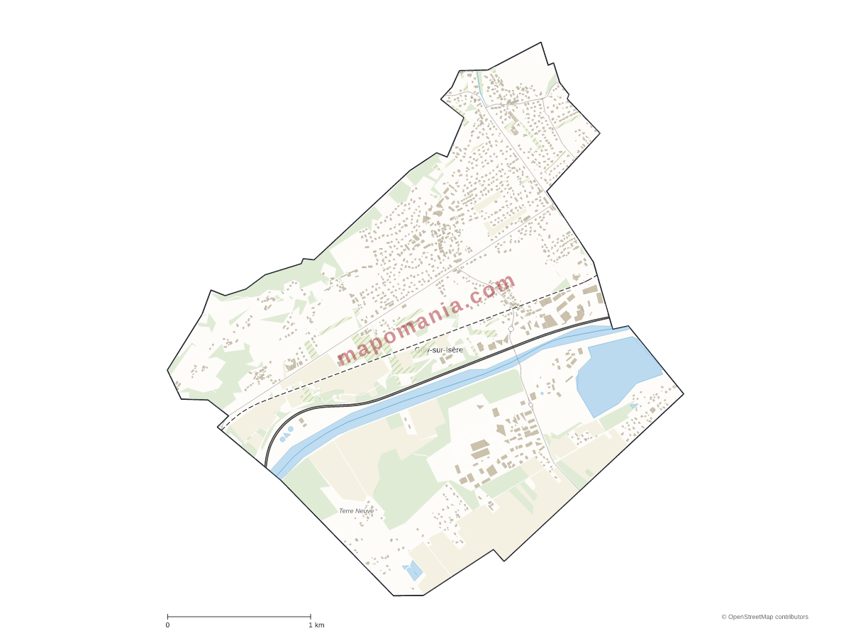 Carte de Gilly-sur-Isère à personnaliser