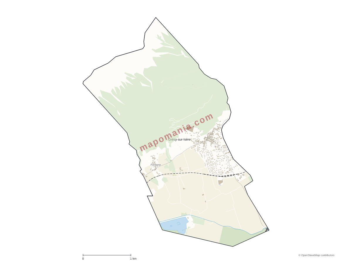 Carte de Grésy-sur-Isère à personnaliser