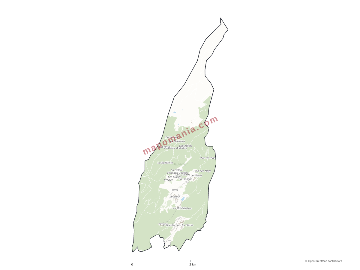 Carte de Hautecour à personnaliser