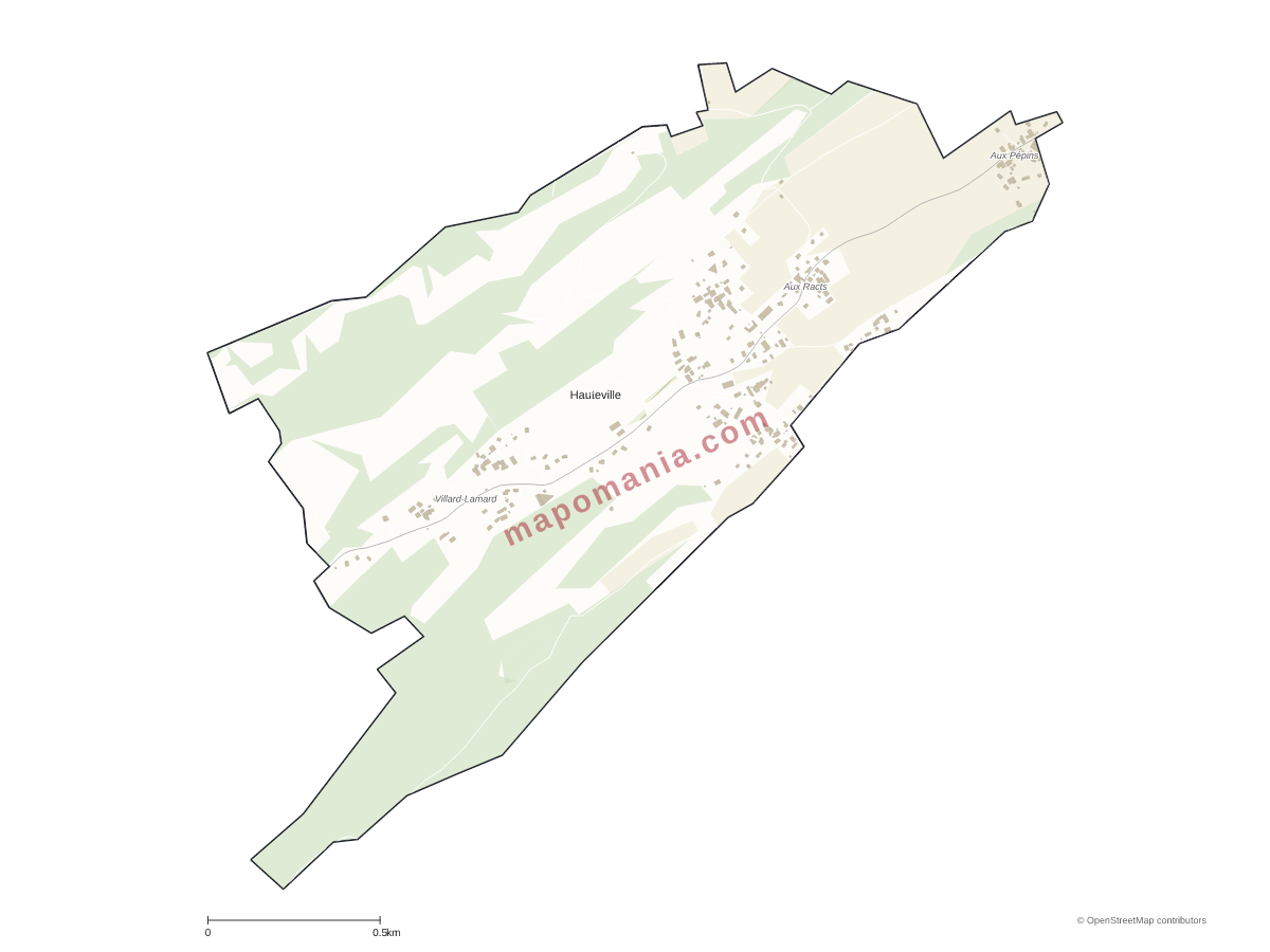 Carte de Hauteville à personnaliser