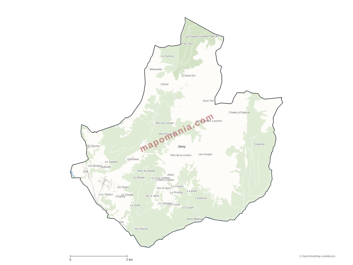 Carte de Jarsy à personnaliser