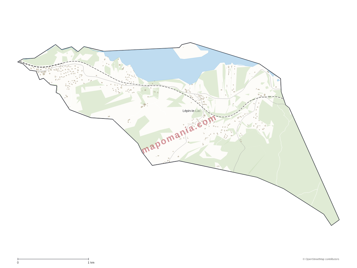 Carte de Lépin-le-Lac à personnaliser