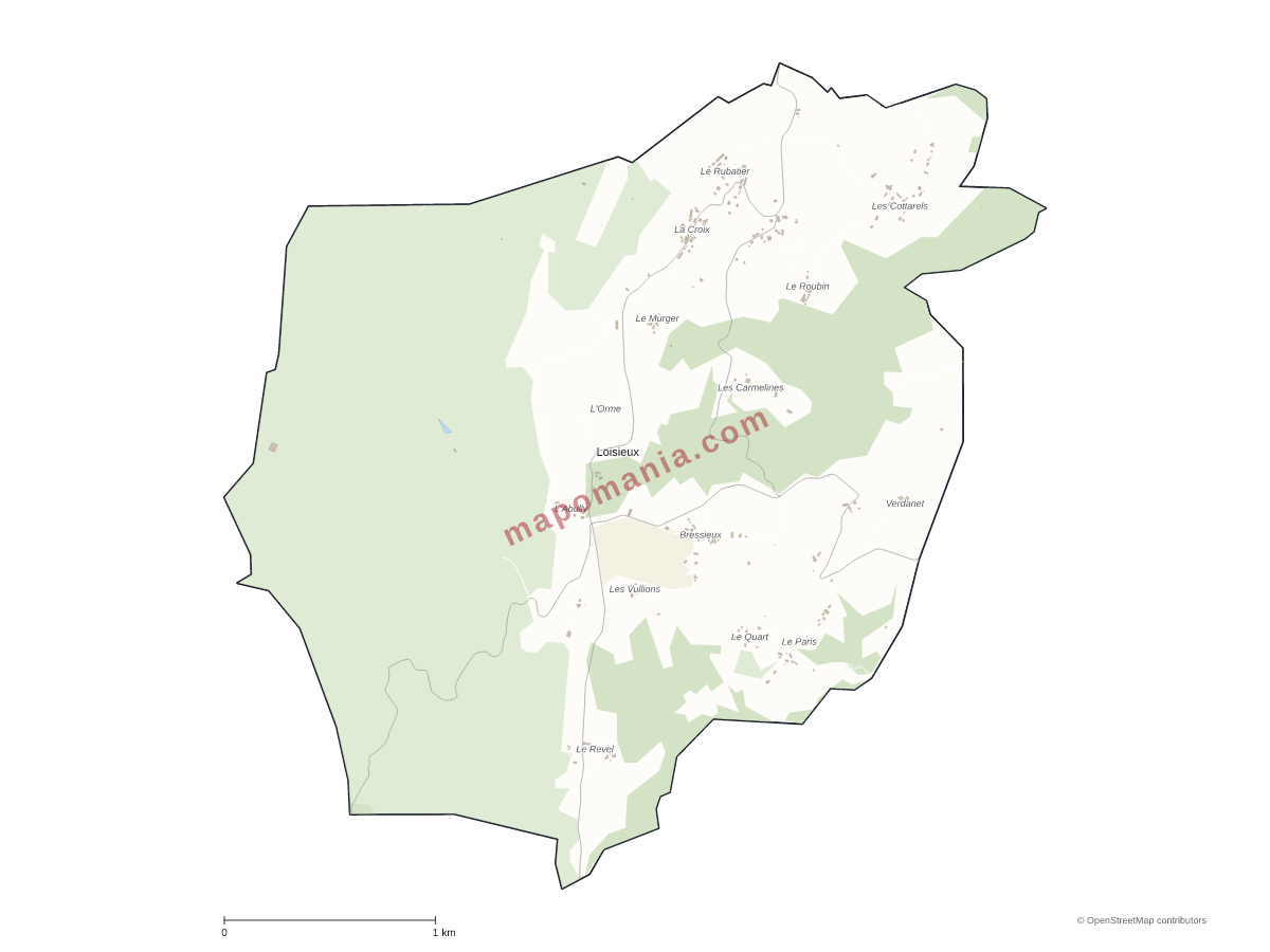 Carte de Loisieux à personnaliser