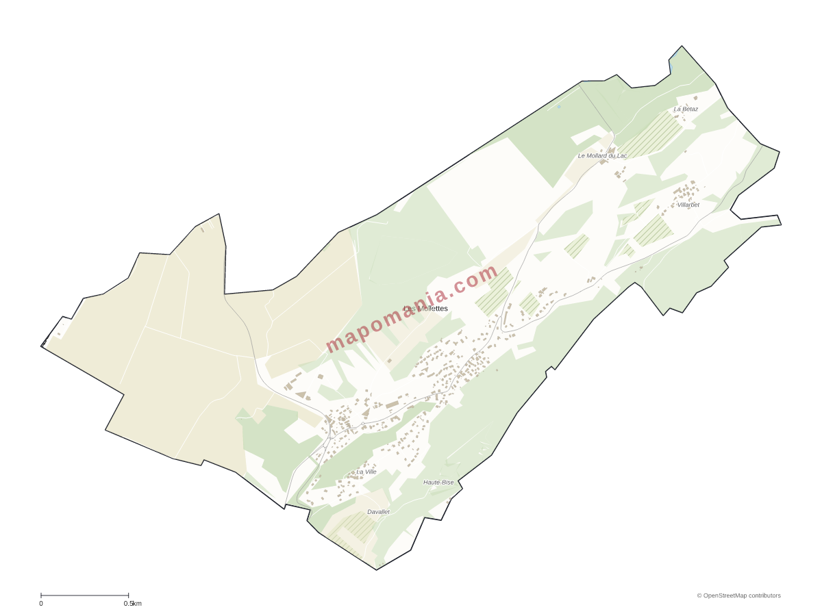 Carte de Les Mollettes à personnaliser