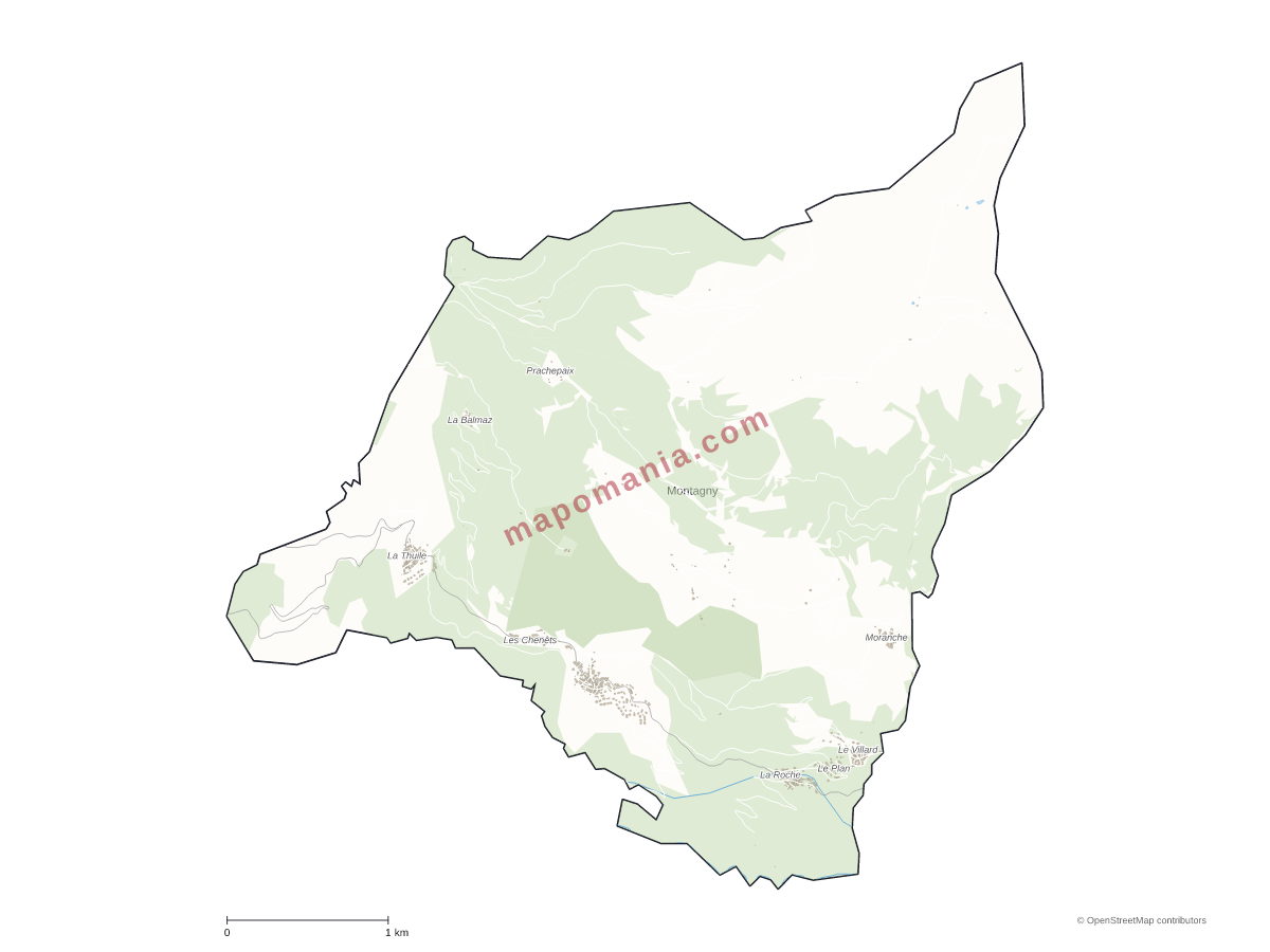 Carte de Montagny à personnaliser