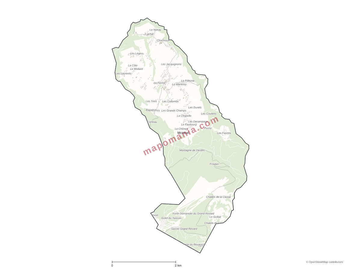 Carte de Montcel à personnaliser