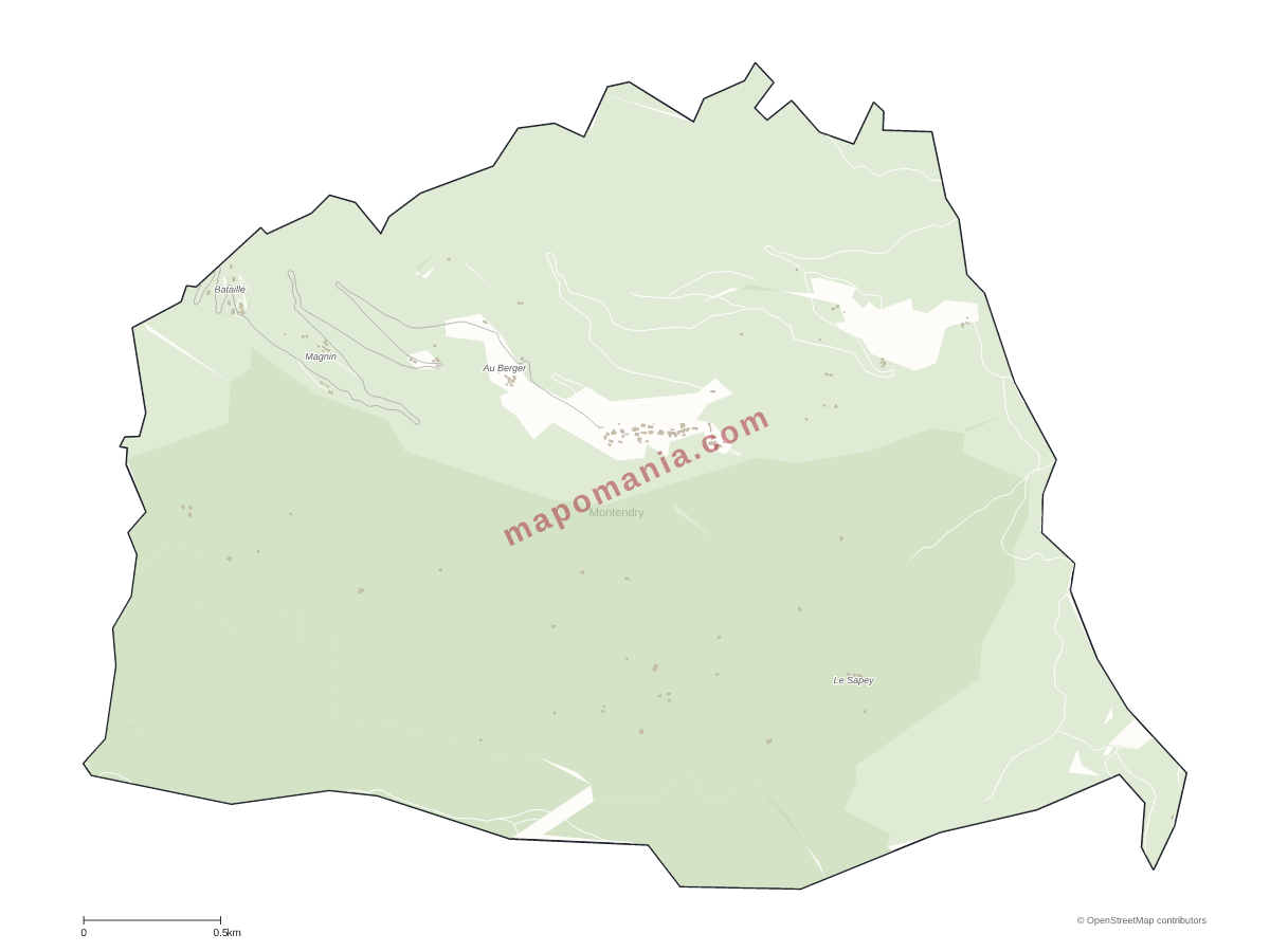 Carte de Montendry à personnaliser