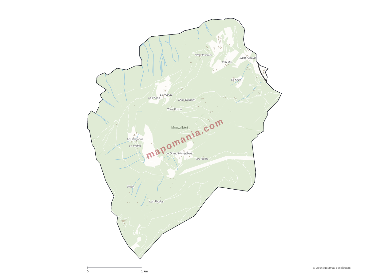 Carte de Montgilbert à personnaliser
