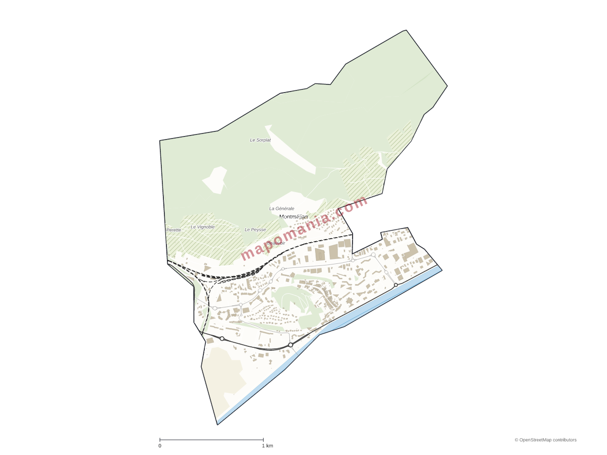 Carte de Montmélian à personnaliser