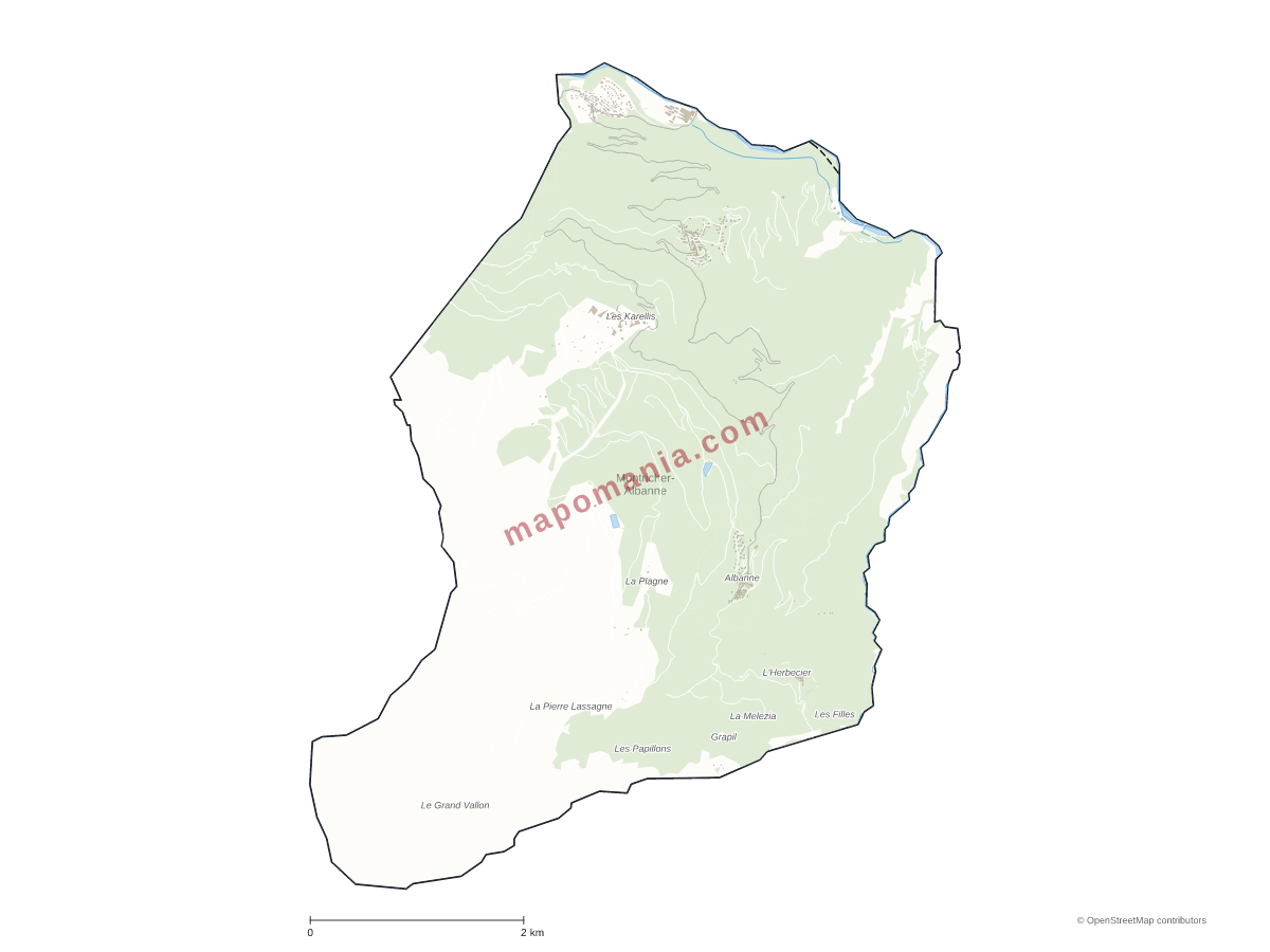 Carte de Montricher-Albanne à personnaliser