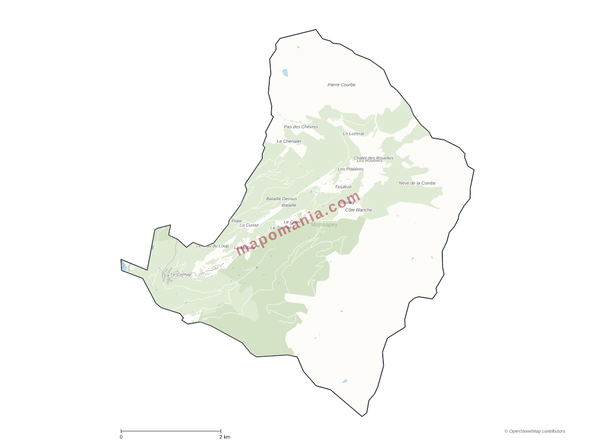 Carte de Montsapey à personnaliser
