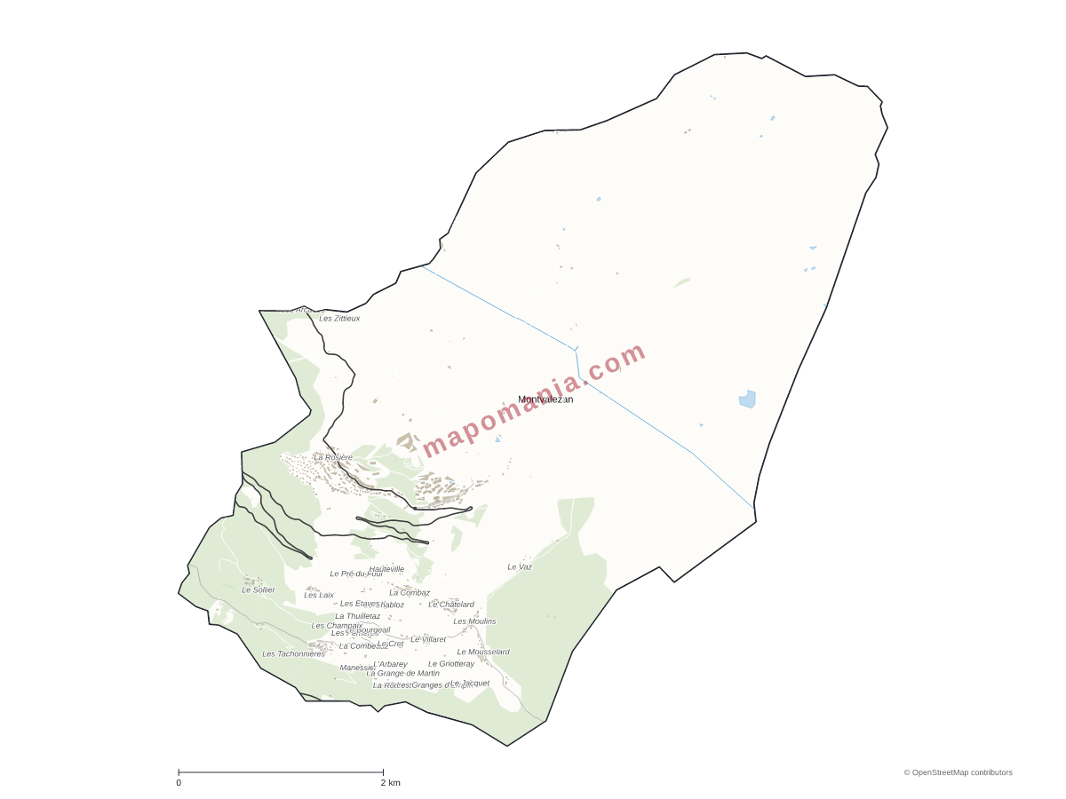 Carte de Montvalezan à personnaliser