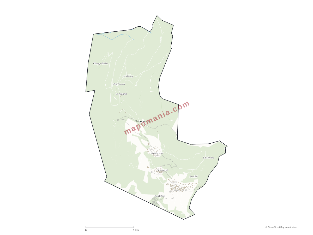 Carte de Montvernier à personnaliser